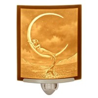 Mermaid And The Moon Curved Porcelain Lithophane Nightlight