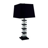 Ore International 31133 26Inch Black Solid Crystal Table Lamp 26 X 135 X 135 Black