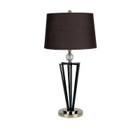 Ore International 28 Black Metal Table Lamp With Crystal Accent