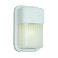 Trans Globe Lighting 41105 Wh Contemporary Modern One Bulkhead Outdoor-Post-Lights, 10-Inch, White