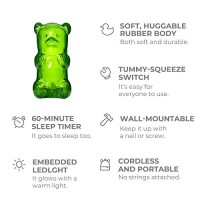 Gummygoods Squeezable Nursery Night Light For Kids, Babies, Toddlers, Portable & Cordless, W/ 60 Min Sleep Timer, Green