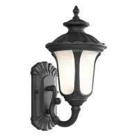 Livex Lighting 7650-04 Outdoor Wall Lantern With Hand Blown Iced Cased Glass Shades, Black