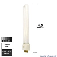 Sylvania 20312 - Cf7Ds/E/827 - 7 Watt Cfl Light Bulb - Compact Fluorescent - 4 Pin 2G7 Base - 2700K -