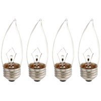 Philips 167601 40-Watt Ba9.5 Duramax Clear Decorative Medium Base Candle Light Bulb, 4-Pack, Cool White