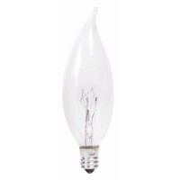 Philips 167213 60-Watt Ba9 Clear Decorative Candelabra Base Candle Light Bulb, 4-Pack