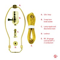 Power Gear 3Way Lamp Kit 8 Ft Power Cord Pushthrough Socket Lowmediumhigh Light Settings Repairreplace Floor And Table