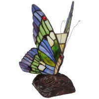 Chloe Lighting Ch09B221Nl 5-Inch Wide 1-Light Tiffany-Style Butterfly Light