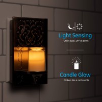 Ge Led Candlelite Night Light, Plug-In, Dusk To Dawn Sensor, Flameless Candle, Sunset Light, Home Decor, Led Lights For Bedroom, Bathroom, Kitchen, Oil-Rubbed Bronze, 11258