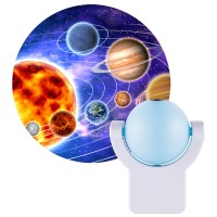 Projectables Led Space Night Light Projector, Dusk-To-Dawn Sensor, Auto On/Off, Projects Image Featuring Mercury, Venus, Earth, Mars, Saturn & Neptune On Ceiling, Wall, Or Floor, Blue/Silver, 11282 , Red