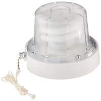 Leviton 9862-Pc Compact Fluorescent Lampholder, With Pull Chain Switch, 13W Cfl Bulb And Thermoplastic Lamp Guard, White