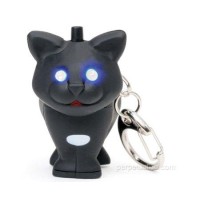 Black Cat Key Chain And Led Flashlight