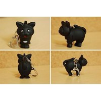 Black Cat Key Chain And Led Flashlight