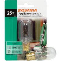 Sylvania 25W Appliance Tubular Incandescent T8 Bulb, 230 Lumens, Clear, 100 Cri, 2850K, Warm White - 1 Pack (18360)