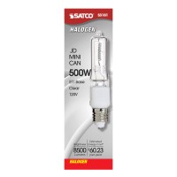 Satco S3181 120V 500Watt T4 E11 Base Light Bulb Clear