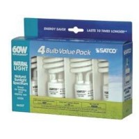 Satco S6237 13 Watt T2 Ultra Mini Spiral 5000K Natural Light Compact Fluorescent Light Bulbs - 4 Per Package (60 Watt Replacement)