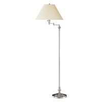 59 Height Metal Floor Lamp In Brushed Steel Finish