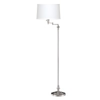 59 Height Metal Floor Lamp In Brushed Steel Finish