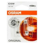 Osram Original 12V C5W Halogen Auxiliary Lights 6418-02B In Double Blister