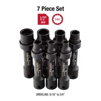 Sunex 2696 1/2-Inch Drive Sae 12-Point Driveline Socket Set, 7 Piece