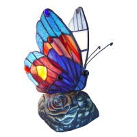 Warehouse Of Tiffany'S Tu2021 Blue Tiffany Style Butterfly Accent Lamp, One Size