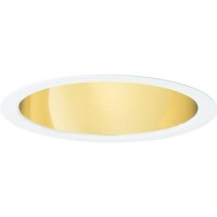 Juno Lighting 17G-Wh 4-Inch Recessed Trim, Gold Alzak With White Trim