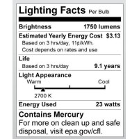 Satco S8207 26 Watt 120 Watt 1750 Lumens Mini Spiral Cfl Soft White 2700K Gu24 Base Light Bulb