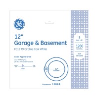 Ge Lighting Fc12 T9 Garage Basement Circline Fluorescent Light Bulb Cool White Finish 32Watt 1950 Lumen 12Inch Circular