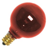 Satco S3833 10 Watt G12.5 Incandescent 120 Volt Candelabra Base Light Bulb, Transparent Red