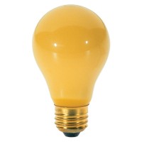 Satco S3859 40 Watt A19 Incandesent Yellow Bug Light Bulb