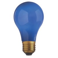 Satco S4985 60 Watt A19 Incandescent Light Bulb, Ceramic Blue