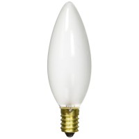 Bulbrite 25Ctf/E14 25-Watt European Base Incandescent Torpedo Chandelier Bulb, Frost