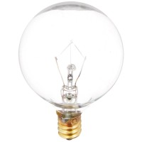 Bulbrite B25G16Cl 120V 25-Watt Incandescent G16 Globe, Candelabra Base Light Bulb, Clear, 2-Pack