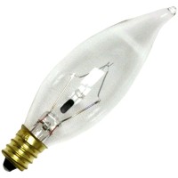 Bulbrite Incandescent Ca8 Candelabra Screw Base (E12) Light Bulb, 15 Watt, Clear