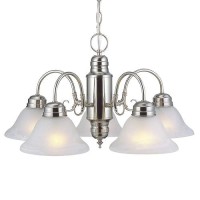 Design House 511535 Pendant Millbridge Traditional 5Light Indoor Dimmable Chandelier With Alabaster Glass Shades For Entryway F