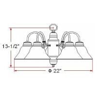 Design House 511535 Pendant Millbridge Traditional 5Light Indoor Dimmable Chandelier With Alabaster Glass Shades For Entryway F