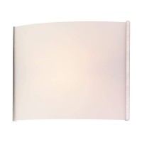 Pannelli 8'' Wide 1-Light Vanity Light - Stainless Steel With Hand-Formed White Opal Glass