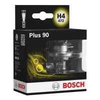 Bosch H4 (472) Plus 90 Headlight Bulbs - 12 V 6055 W P43T - 2 Bulbs