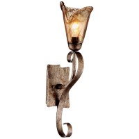 Franklin Iron Works Amber Scroll Rustic Wall Sconce Lighting Golden Bronze Metal Hardwired 23 1/2