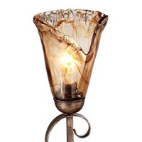 Franklin Iron Works Amber Scroll Rustic Wall Sconce Lighting Golden Bronze Metal Hardwired 23 1/2