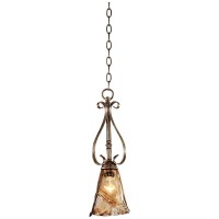 Franklin Iron Works Amber Scroll Golden Bronze Mini Pendant Lighting Fixture 6