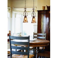 Franklin Iron Works Amber Scroll Golden Bronze Mini Pendant Lighting Fixture 6