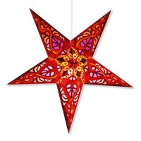 Celtic Red Paper Star Lamp, Star Lantern Star Light (Celtic Red Star Lantern)