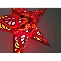 Celtic Red Paper Star Lamp, Star Lantern Star Light (Celtic Red Star Lantern)