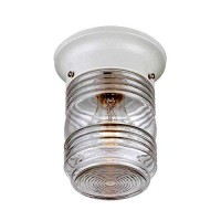 Acclaim 101Wh Builders Choice Collection 1-Light Ceiling Mount Outdoor Light Fixture, Gloss White