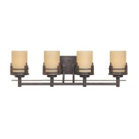 Designers Fountain 82104-Wm Mission Ridge 4 Bathroom Vanity Light Fixture, 7.0