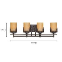 Designers Fountain 82104-Wm Mission Ridge 4 Bathroom Vanity Light Fixture, 7.0