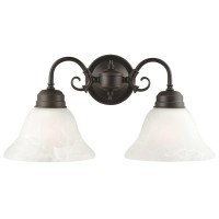 Design House 514471 Millbridge Wall Light Traditional 2Light Indoor Dimmable Light For Bathroom Hallway Foyer With Alabaster