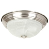 Yosemite Home Decor Jk101-11Sn 2-Light Flush Mount With Marble Glass Shade, Satin Nickel, 11-Inch