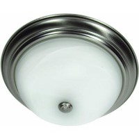 Yosemite Home Decor Jk101-11Sn 2-Light Flush Mount With Marble Glass Shade, Satin Nickel, 11-Inch