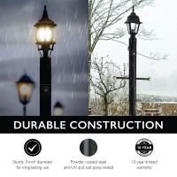 Design House 502047 Lamp Post With Cross Arm And Photo Eye, Black